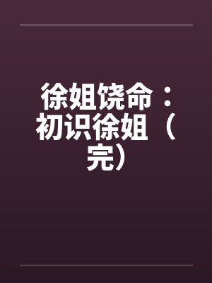 徐姐饶命：初识徐姐（完）